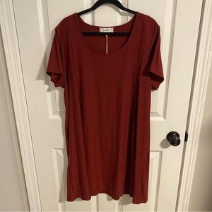 MWT Pink Rose Spice Red 2XL long tunic top
